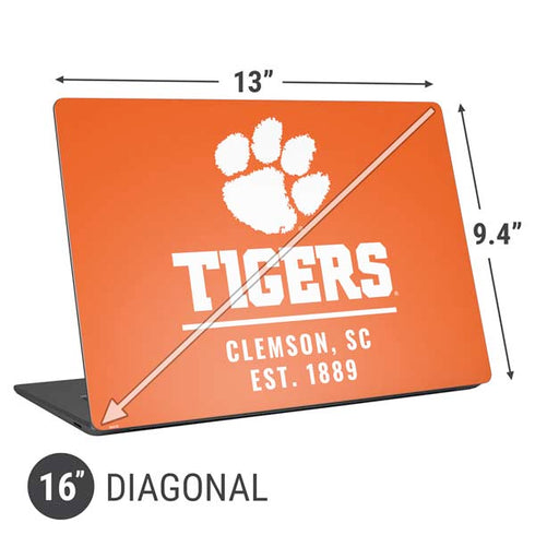Clemson University Tigers Est 1889 Orange Universal Laptop 16in (13 x 9.4in) Skin